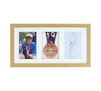 Medal display Frame with Apertures for Bib and Photo. Handmade. Perfect for Runners, Swimmers, Cyclists, Athletes | Marathon Medals