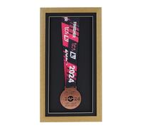 Medal display Frame with Apertures for Bib and Photo. Handmade. Perfect for Runners, Swimmers, Cyclists, Athletes | Marathon Medals