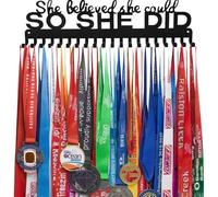 Medal Display Hanger Holder Wall Rack Frame with 20 hanging hooks-Medal Hanger Awards Ribbon Cheer,Gymnastics,Soccer,Softball Holder Display Custom Rack for Sports Medals in 15.8 inches long