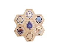 Medal Display Hanger Rack Wooden Decoration Hexagon Honeycomb Medal Storage Case, Upgrade The Magnet for Sports Medals, Track & Field, Military, Spartan, Races, Running, Marathons (Wooden)