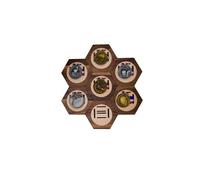 Medal Display Hanger Rack Wooden Decoration Hexagon Honeycomb Medal Storage Case, Upgrade The Magnet for Sports Medals, Track & Field, Military, Spartan, Races, Running, Marathons (Acacia, 7pc)