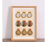 Medal Display Shadow Box Frame, Medal Photo Frame, Medal Display Case, Multiple Colour, 42x30cm, easy To Install, Long Service Life, Great for Marathon, Gymnastics and All Sports Medals ( Color : D ,