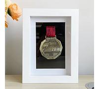 Medal Display Stand,Box Frame,3D Multipurpose Medal Display Box, Perfect Medal Display for Bibs,Runners,Marathon,Gymnastics, Wrestling,Karate,Hockey and All Sports Medals,5*7 Inch,White,1 Pack.