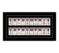 Medal Framing 3D Box Display Frame Case For 20X World War Military Single Or Group Medals - Black Frame Black Mount