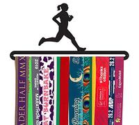 Medal Hanger Display | FEMALE RUNNER | Black Metal | Wall Mounted Running Medal Holder | The Medal Hanger Shop | Made in Britain