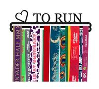 Medal Hanger Display | LOVE TO RUN | Black Metal Double Bar | Wall Mounted Running Medal Ribbon Holder | Made in Britain | The Medal Hanger Shop