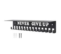 Medal Hanger Wall Mount Metal Multiple Hooks High Load Bearing Trophy Shelf for Home Entryway Iron Black 12 Inches (S for Size 35-41)