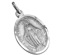 Medal Silver Miraculous of Our Lady 15 mm x 18 mm high. Our Lady Immaculate Medal.Steling Silver our Lady