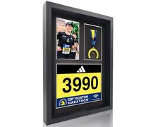 MedalAwardsRack 3 in 1 Shadow Box Display - Medal, Race Bibs, and Photo Display - Marathon Medal Frame - Triathlon and Running Bib Holder