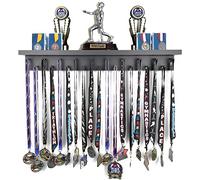 MedalAwardsRack Premier Medal Hanger Display Rack and Trophy Shelf for Gymnastics, Soccer, Basketball, Football, and More - 2, ft - Black