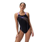 Women's Medley Logo Swimsuit Black/Peach - 32 Bright Peach 32