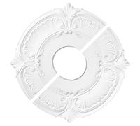Medallion Divided Ceiling - Classic Decorative Cover Plate, Elegant Round Trim | Adhesive Design With Secure Fit, Interior Accent Added To The Bookcase