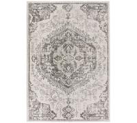Medallion Ivory Traditional Floral Jute Backing Easy To Clean Rug For Living Room Bedroom And Dining Room-120Cm X 170Cm