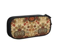 Medallion Multi Large Capacity Double Layer Pencil Case,Customizable Full Print Polyester Fabric Organizer-School, Office, Travel Makeup Pouch