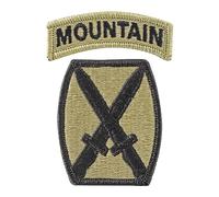 MEDALS OF AMERICA EST. 1976 10th Mountain Division with Mountain Tab OCP Hook & Loop Patch (1 Piece, 2 1/2”H x 2 1/8”W, Military Unit, Fabric, Patch)