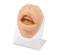 Medarchitect Soft Silicone Lip Piercing Model with Acrylic Stand, Flexible Lip Mold for Piercing Practice, Rubber Lip for Jewelry Display