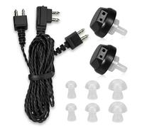 MEDca 2 Pin Hearing Aid Replacement Cord & Receiver Set - Compatible with Most Pocket Hearing Aids AVA-16 & AVA-68 Body Worn Hearing Amplifiers - 75cm Cable - Sound Amplifier Accessory & 6 Ear Domes