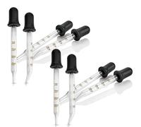 MEDca Eye Dropper - 8-Pack, Bent & Straight Tip Calibrated Glass Medicine Droppers for Essential Oils | Pipette Dropper for Accurate Easy Dose & Measurement (1mL Capacity)