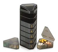 MEDCA Moisture Proof Weekly Stackable Pill Organizer - BPA Free, Weekly Pill Box Case with 3 Daily Compartments - Black Pill Box to Store Pills, Vitamins, Supplements