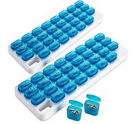MEDca Monthly Pill Organizer - (Pack of 2) 31 Day Pill Organizer with Large Removable Medication Pods, Portable Pill Case Box and Holder for Daily Medicine and Vitamins for Travel