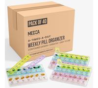 MEDca Pill Organizers - (40 Pack Bulk) Large Pill Organizer with Weekly and Daily 4-Times-A-Day Compartments for Morning, Noon, Evening, Night - BPA-Free, Portable and Travel Friendly Pill Boxes Case