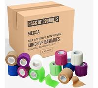 MEDca Self Adherent Cohesive Wrap Bandages 2 Inches X 5 Yards 288 Count Bulk, (Rainbow Color)