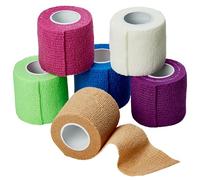 MEDca Self Adherent Cohesive Wrap Bandages 2 Inches X 5 Yards 6 Count, FDA Approved (Rainbow Color)