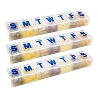 MEDca Weekly Pill Organizer - 7-Day Pill Planner Extra Large Pill Planner and Daily Pill Organizer and Medicine Reminder, Monday to Sunday Compartments - BPA Free - Travel Pill Box Case (Pack of 3)