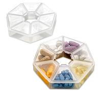 MEDca Weekly Pill Organizer Clear 7-Sided Pill Reminder, Round Shaped Pack of 2