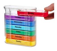 MEDca Weekly Pill Organizer, Four Times-a-Day, 1 Dispenser with Stackable AM/PM Compartments