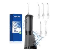 Medcodes Water Dental Flosser for Teeth Picks - Cordless Water Flosser, Oral Irrigator 3 Modes 300ML with 5 Tips, Rechargeable IPX7 Waterproof Water Dental Picks Cleaning for Home Travel