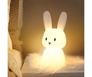 MEDE Baby Night Light with 265 Colors Change & 3H Timer - Bunny Touch Lamp for Girls, Rechargeable Cute Nursery Light for Toddlers, Children and Newborns