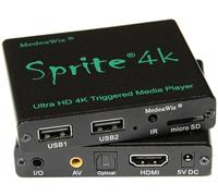 MedeaWiz DV-S4 Looping 4K Media Player, HDMI, NTSC, PAL, USB, RCA, 2x Ports, Black, Compatible with Television, Projector, Monitor, Personal Computer