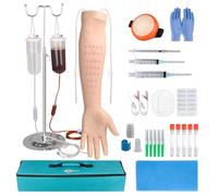 MedEduQuest Intravenous Practice Arm Kit with 30 Injection Spot for Nursing Student，Phlebotomy Practice Kit Latex-Free with Portable Case（Education Use Only）