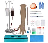 MedEduQuest Phlebotomy Practice Kit Dark Skin Arm for Nursing Student, Intravenous Practice Arm Kit Latex-Free with Portable Case（Education Use Only）