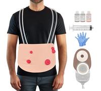 MedEduQuest Wearable Ostomy Care Trainer kit,Stoma Models for Medical Education, Ostomy Practice Model Kit for Teaching Demonstration