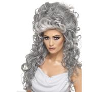 Medeia Witch Beehive Wig Grey Wig Ladies Gothic Medieval Halloween Fancy Dress W
