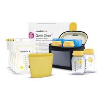 Medela All-in-One Breast Milk Storage Set with 150 ml Bottles, Easy Pour & Reusable Bags, Quick Clean Microwave Bag and Cooler with Contoured Ice Pack