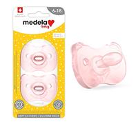 Medela Baby Pacifier | 6-18 Months | Includes Sterilizing Case | 2-Pack | Soft Silicone | BPA-Free | Supports Natural Suckling | Pink