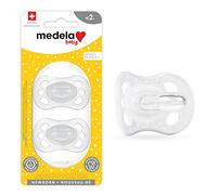 Medela Baby Pacifier | Newborn 0-2 Months | 2-Pack | Includes sterilizing case | Silicone- and BPA-Free | Supports Natural Suckling | Clear