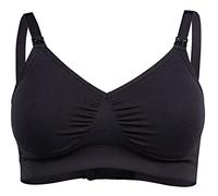 Medela Comfy Maternity Nursing Bra, Seamless Wirefree Pregnancy Nursing Bra with Elastic Band and Breathable Fabric for All Day Comfort Black/White