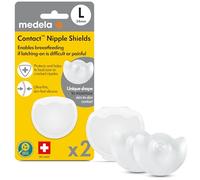 Medela Contact Nipple Shield for Breastfeeding, 24mm Medium Nippleshield, For Latch Difficulties or Flat or Inverted Nipples, 2 Count with Carrying Case, Made Without BPA