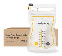 Medela Easy Pour Breastmilk Storage Bags | 200 Count 210ml | Disposable Leakproof Breast Milk Bags with Milk Protection | Recyclable & BPA Free