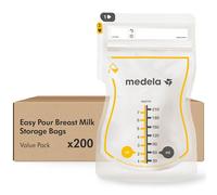 Medela Easy Pour Breastmilk Storage Bags | 200 Count 210ml | Disposable Leakproof Breast Milk Bags with Milk Protection | Recyclable & BPA Free
