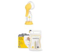 Medela Harmony Manual Breast Pump + Easy Pour Breast Milk Storage Bags, 50 Pack