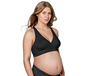 Medela Keep Cool Sleep Bra, Seamless Maternity & Nursing Sleep Bra with Full Back Breathing Zones, Black, L, (Large) 36-42B/F