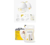 Medela Motion InBra Wearable Double Breast Pump + Easy Pour Breast Milk Storage Bags, 50 Pack