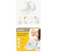 Medela Motion InBra Wearable Double Breast Pump + Ultra-Breathable Nursing Pads, 120 Count