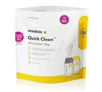 Medela Quick Clean Micro-Steam Bags, 12Count Sterilizing Bags for Bottles & Breast Pump Parts, Eliminates of Common Bacteria & Germs, Disinfects Most Breastpump Accessories