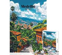 Medellin Cityscape Jigsaw for Teenagers 1000 Pieces Improve Mental Performance Effectively Gentle Relaxing Leisure Game (50X75cm)
